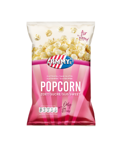 JIMMY's Popcorn zoet Impuls bag, sweet, best, popcorn, air popped, glutenfree, pink, original, best, crunchy
