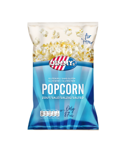 JIMMY's Popcorn Zout Impuls bag, salty, bag, best, cinema, popcorn, original, movie, homemade, night, blue, healthier, glutenfree