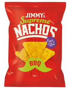 JIMMY's Supreme Nachos Barbecue, red, delicious, natural, ingredients, crispy, crunchy, incredible, best, supreme, red, green, family, aperitivo, guacamole, salsa, cheese