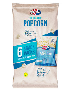 JIMMY's Popcorn zout Multipack, salty, mini bags, delicious, good, best, deal, six, 6
